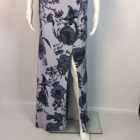 Fame and Partners Blue Floral Wrap Maxi Dress 0 - Picture 4 of 8
